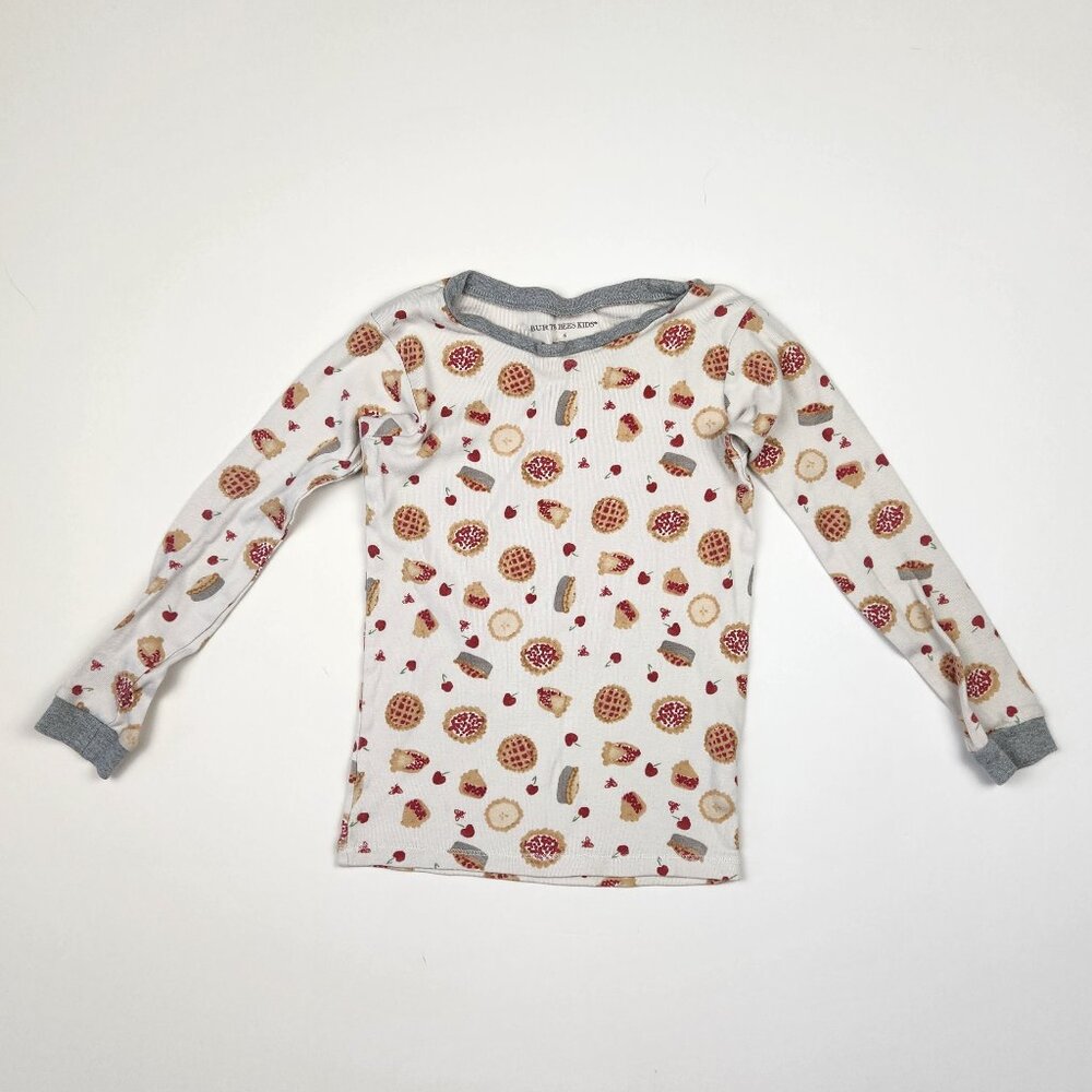 Burt’s Bees Kids Unisex Cherry Pie Long Sleeve Pajama Top sz 6